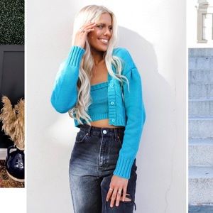 Cardigan set, cardigan and sweater tube top